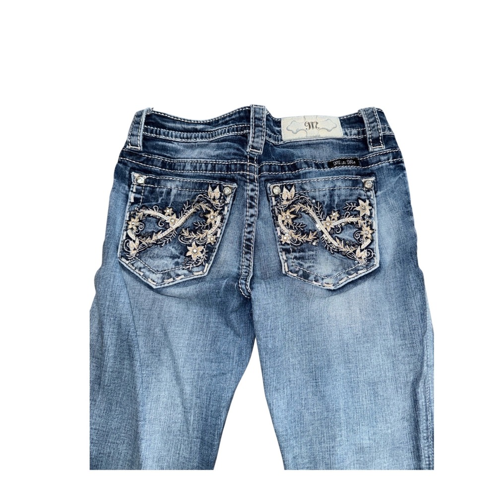 Miss Me Chloe Bootcut Jeans Size 26 Medium Wash Embroidered Sequin M3344B